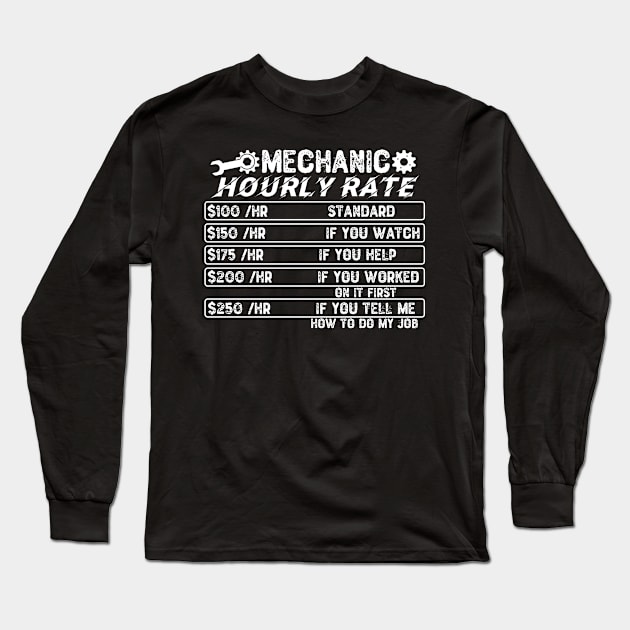 Mechanic Hourly Rate Long Sleeve T-Shirt by Yyoussef101